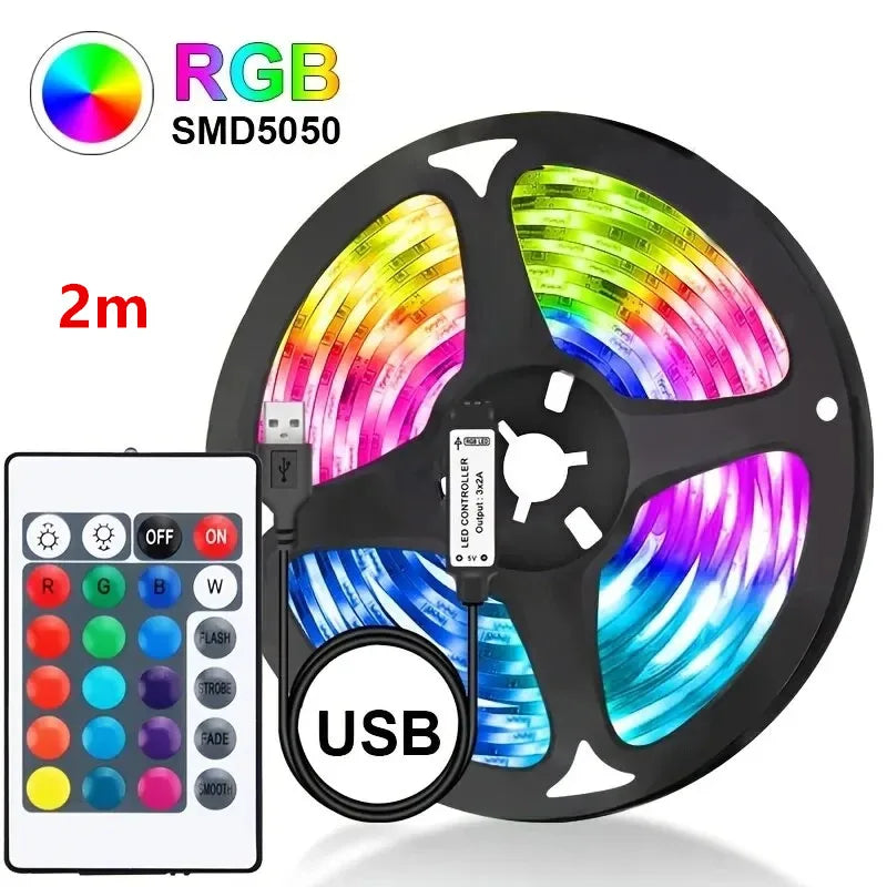 1/3/5M LED Strip Lights for TV ,Bluetooth USB TV Backlight Kit with Remote,5050SMD 5V RGB LED Lamp Tape for Home Decor Lighting
