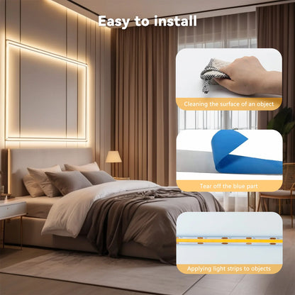 Touch LED Strip COB Lights 5V USB Dimmable 320 LEDs/m Flexible Diode Linear Lamp Tape for Room Backlight Room Wall Decorations