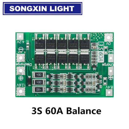 2S 3S 4S 20A 40A 60A Li-ion Lithium Battery Charger Protection Board 18650 BMS Drill Motor 11.1V 12V/14V 16.8V Enhance/Balance