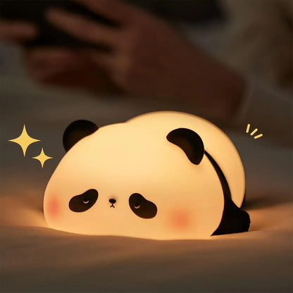 Cute Silicone Squishy Night Lamp Fox Rabbit Dimmable Nursery Nightlight Rechargeable Timing Bedside Table Lamp With Touch Sensor