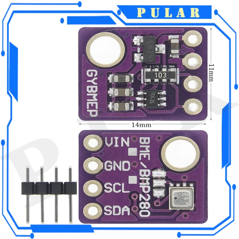PULAR BME280 5V 3.3V Digital Modbus Humidity Sensor Trash Can Pressure I2C SPI 1.8V Temperature Barometric Module Accelerometer